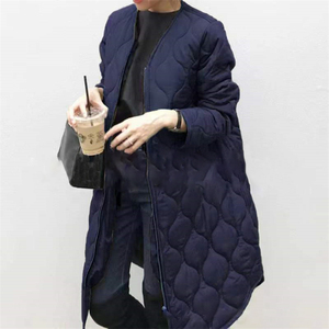 Doudounes d'hiver Coton rembourré Dames Coréennes Chaudes Couleur Solide Manches Longues Diamant <span class=keywords><strong>Treillis</strong></span> Manteaux Chauds pour Femmes - Product Image 4