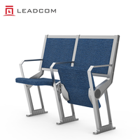 Ensemble pupitre et chaise de conférence LEADCOM LS-423 avec accoudoirs, coussin en tissu, siège relevable et table d'écriture partagée en option pour l'université