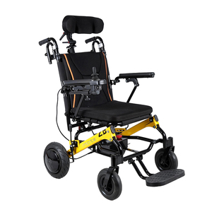 <span class=keywords><strong>Fauteuil</strong></span> roulant <span class=keywords><strong>électrique</strong></span> pliable facilement avec cadre en alliage d'aluminium, batterie au lithium portable réglable DC24V 12Ah, capacité de 100 kg, certifié CE - Product Image 1