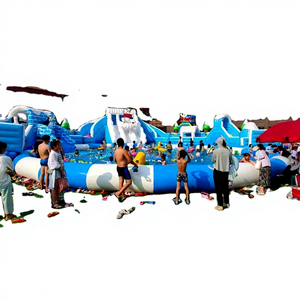 Nouveauté Parc aquatique gonflable Grand toboggan aquatique Château gonflable <span class=keywords><strong>avec</strong></span> <span class=keywords><strong>piscine</strong></span> Thème glace et neige Parc aquatique - Product Image 1