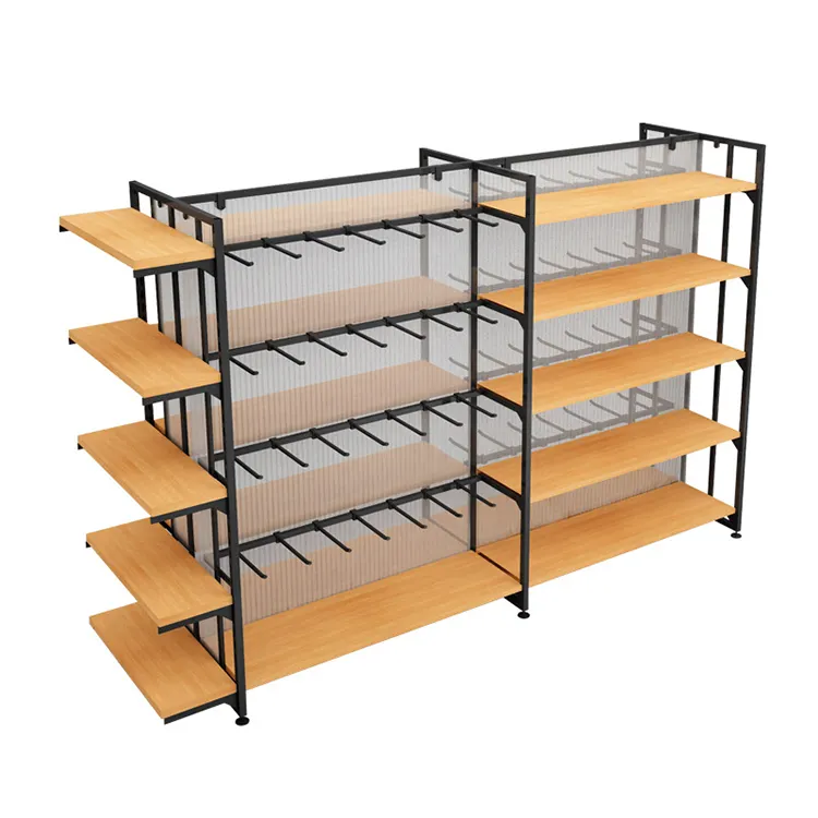 Beautiful and practical shelf Wood Floor Display Racks For Shops miniature supermarket Supermarket Shelves Metal