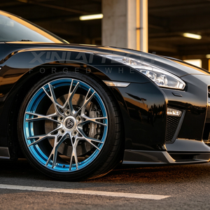 Jantes forgées JXL Split Y Spoke 18 19 20 pouces 5x114.3 finition chrome bleu pour Mustang 350Z G37 IS350 Civic Si <span class=keywords><strong>Evo</strong></span> X Street Build - Product Image 5