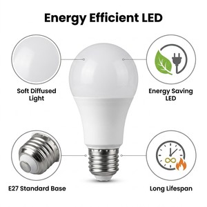 Bombillas LED E27 al por Mayor, 3000K <span class=keywords><strong>Blanco</strong></span> Cálido, Regulables, AC/DC, CRI 85, con Fuente de Luz de Plástico, 2 Años de Garantía, <span class=keywords><strong>Precio</strong></span> de Fábrica - Product Image 2