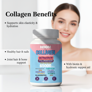 Capsule de beauté anti-âge multi-effets enrichie en collagène, <span class=keywords><strong>acide</strong></span> <span class=keywords><strong>hyaluronique</strong></span> et vitamine C, idéale pour adultes - Product Image 2
