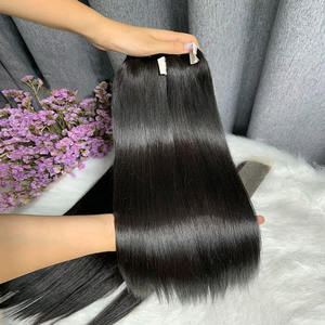 Vente en gros Extensions de cheveux humains bruts vierges Super Double Drawm Ongles à pression avec cheveux raides Fournisseurs commerciaux d'assurance - Product Image 2