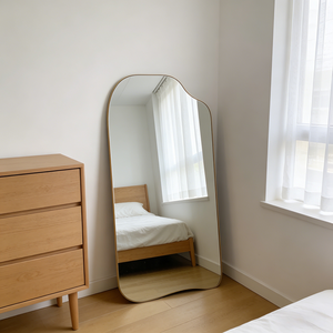 Espejo de Cuerpo Entero <span class=keywords><strong>Grande</strong></span>, Decoración Moderna para el Hogar, Espejo Largo de Pared, Espejos Irregulares de Metal de Lujo con Marco de Hierro - Product Image 2