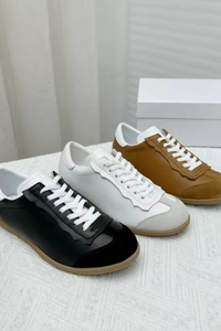 Baskets rétro pour femmes, style court, sportives, plates, décontractées, en cuir blanc étoilé, respirantes, amorties, résistantes à l'usure, à lacets, tendance mode - Product Image 3