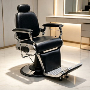 Fauteuil de barbier vintage, fauteuil de barbier hydraulique inclinable avec appui-tête, fauteuil de rasage pour salon - Product Image 5