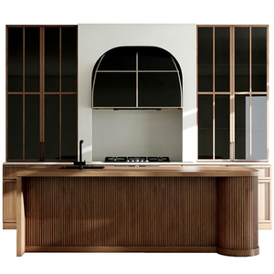 Muebles <span class=keywords><strong>de</strong></span> Cocina Modernos <span class=keywords><strong>de</strong></span> Lujo con Acabado Brillante, Vitrina <span class=keywords><strong>de</strong></span> Vidrio Inteligente, Diseño Modular <span class=keywords><strong>Integral</strong></span>, Suministros para Cocina Completa - Product Image 1