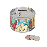 Cadeau de retour pour enfants, tirelire en métal portable, boîte à monnaie vide, logo personnalisé, ensemble cadeau promotionnel
