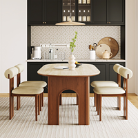 Ensembles de salle à manger ovales de luxe en bois massif, style Mid-Century Modern, 4/6 places, mobilier complet pour cuisine et maison