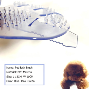 Guante de Masaje de Cinco Dedos y Cepillo de Baño para Perros y Gatos, Herramienta de Aseo Plegable, Impermeable, de Plástico Suave (Azul/Rosa) - Product Image 4