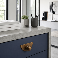 Poignées et boutons de meubles modernes en alliage de zinc Goo-Ki avec plaque arrière demi-lune pour armoires de cuisine et commodes de chambre