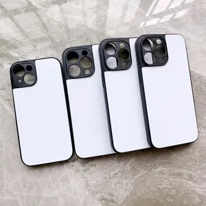 Saf beyaz alüminyum kamera koruma süblimasyon TPU 2D süblimasyon boş telefon kılıfı alüminyum iPhone 15 PRO MAX