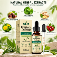 Gouttes de drainage lymphatique pour adultes, marque privée OEM, extrait d'herbes liquide oral, soutien circulatoire et immunitaire, complément alimentaire 60ml