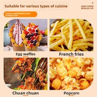 Gobelet à frites jetable en papier kraft laminé à ouverture oblique, boîte à emporter personnalisée pour gaufres aux œufs et Oden, pour brochettes et glaces, diamètre 6cm 1