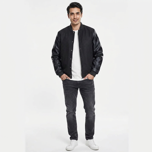 Men's High Quality Winter 100% Cotton Front Windproof <b>Warm</b> University Baseball Varsity Style Embroidered High Street Fleece - Product Image 1