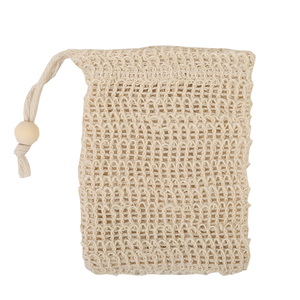 Hot Selling Natural Exfoliating Ramie Soap Saver Bag Sisal Mesh China Bathroom Accessories Fashionable <b>Drawstring</b> Shower <b>Pouch</b> - Product Image 2