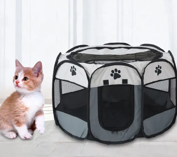 Hot Dog Tent Houses pieghevole Indoor Puppy Cats Pet Cage recinzione ottagonale cucce per cani da esterno portatili