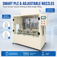 Machine de remplissage de liquides entièrement automatique à 6 têtes, à alimentation par gravité, anti-corrosion, avec contrôle PLC pour l'embouteillage de détergents chimiques