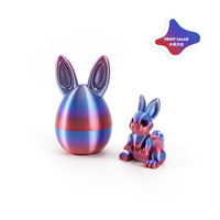 Ensemble de jouets lapin de Pâques imprimés en 3D, figurine de lapin en PLA, jouets écologiques pour enfants et tout-petits, cadeau pour bébé, fournitures de fête