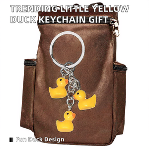 Porte-clés léger et durable en caoutchouc gaufré, motif petit canard jaune 3D de dessin animé, écologique, personnalisé, tendance, fabriqué au Vietnam, vente en gros - Product Image 2
