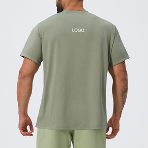 T-shirt de sport pour homme, manches courtes, <span class=keywords><strong>grande</strong></span> <span class=keywords><strong>taille</strong></span>, motif uni, 100% polyester, haute qualité, séchage rapide, pour la course à pied et l'entraînement en salle de sport - Product Image 2