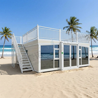 Maison conteneur extensible sur mesure à 2 étages, livraison directe d'usine, villa de plage côtière avec terrasse