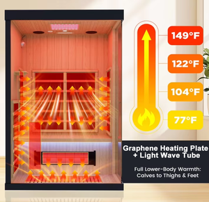 <span class=keywords><strong>Sauna</strong></span> Secca da Interno Personalizzata in Legno di Hemlock Canadese per 2 Persone a Spettro Completo di Infrarossi - Product Image 5