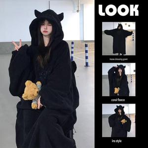 Pijama <span class=keywords><strong>de</strong></span> <span class=keywords><strong>Pareja</strong></span> Extra Grande con Capucha <span class=keywords><strong>de</strong></span> Cuernos <span class=keywords><strong>de</strong></span> <span class=keywords><strong>Diablo</strong></span>, <span class=keywords><strong>de</strong></span> Felpa Coral, para Disfraces <span class=keywords><strong>de</strong></span> Cosplay, IM126-W - Product Image 2