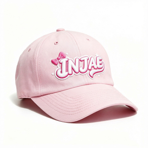 Casquette de baseball rose mignonne à 6 panneaux avec broderie INJAE, chapeau de soleil réglable et respirant pour femmes et filles - Product Image 4