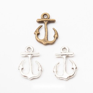 Adorno de Ancla Curva de Aleación de Zinc con Acabado Bronce Antiguo para Tarjetas de Lugar de Boda Costera - Product Image 1