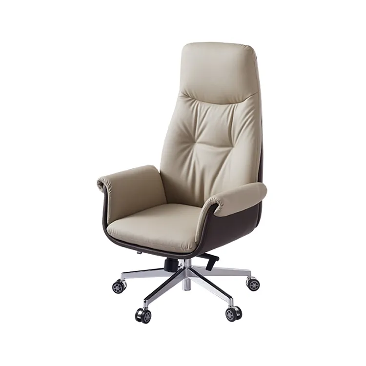 Silla de oficina de cuero Pu con respaldo alto, sillón giratorio con función de masaje para el hogar, ejecutiva, Boss, ordenador, reclinable, para el trabajo, color blanco, barato