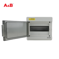 Boîtier de distribution d'alimentation A&B AB-SH9PN IP65 étanche à la poussière en ABS, 12 voies, avec rail DIN, 450V