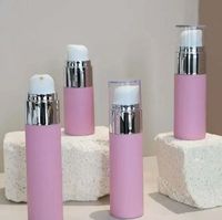 Ensemble de flacons pompe pour crème solaire et lotion, personnalisés, vides, de luxe, 20 ml, 30 ml, 50 ml, rose clair, en AS et PP