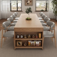 Table de salle à manger extensible de style moderne en bois naturel avec fonction de rangement et banc intégré