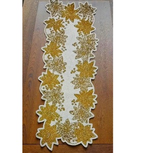Most Selling Embroidered Luxury Floral <b>Table</b> Runner for Dining <b>Table</b> Wedding Decoration Hotel and Home Decor Bulk Supplier - Product Image 1