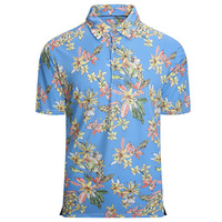 Kaos Golf Lengan Pendek Pria Gaya Hawaii Kasual, Bahan Polyester, Bernapas, Menyerap Keringat, Dapat Dicuci Mesin