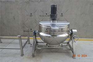 Olla eléctrica de cocina con camisa para jarabe, agitación, azúcar, ebullición, máquina mezcladora de mermelada al vacío, bomba, cojinete de caja de cambios para molino de harina, panadería - Product Image 4