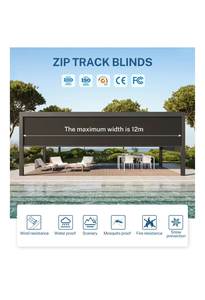 맞춤형 자동 파티오 블라인드 전기 전동 무선 정전 패브릭 롤러 지퍼 그늘 방풍 야외 창 그늘 내장 - Product Image 3