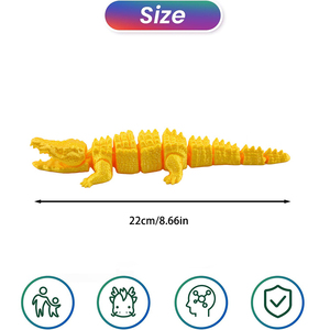 Figurines de crocodile imprimées en 3D avec bouche mobile et articulations flexibles, décoration pour la maison et le bureau, jouet articulé anti-stress pour adultes - Product Image 6