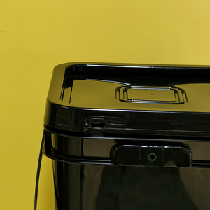 Đen 12 lít vuông xô thực phẩm lớp sơn bao bì 12L Xô Nhựa Nhà sản xuất có nắp đậy - Product Image 6