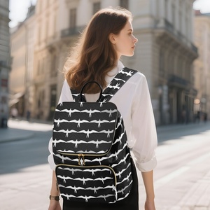 Large Capacity Hawaiian Iwa Birds Design Quilted Polyester Wide-open Sublimation <b>Backpack</b> Women Travel <b>Backpack</b> with Fluffy Ball - Product Image 6