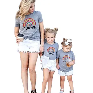 NANTEX Wholesale Mommy And Me Outfits Summer T Shirt Mother Daughter Matching Letter Print Tee Family Matching Clothes