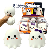 Jouet Squishy Fantôme Géant Adorable Halloween 16*15.5cm Silicone TPE Anti-Stress Balle à Presser Amusante Boîte Individuelle Cadeaux d'Halloween