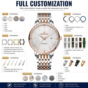 Montres OEM automatiques mécaniques de luxe en acier inoxydable, montres simples pour hommes, saphir, 42 mm, design élégant et rond avec affichage de la date - Product Image 2