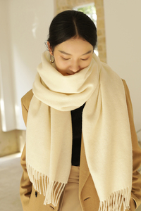 100% Pure <strong>Wool</strong> Scarf Women's Winter Long Thickened and Versatile Solid Color Large <strong>Shawl</strong> Warm Student Scarf - Product Image 3