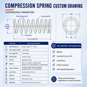 <span class=keywords><strong>Ressort</strong></span> <span class=keywords><strong>de</strong></span> <span class=keywords><strong>compression</strong></span> en spirale en acier inoxydable à haute teneur en carbone TianFang pour systèmes automobiles et hydrauliques, robuste, <span class=keywords><strong>ressort</strong></span> sur mesure - Product Image 2