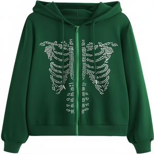 Vêtements décontractés Veste en strass pour femmes de haute qualité anti-rides respirant taux raisonnable sweats à capuche pour femme avec un poids léger - Product Image 1