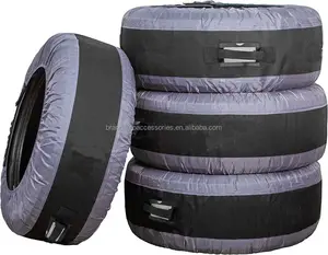 Custom Spare Tire Covers For Truck SUV Camper RV 600D Polyester Wheel Protector Diameters 26-29 inches Tyre Dust Proof Cover